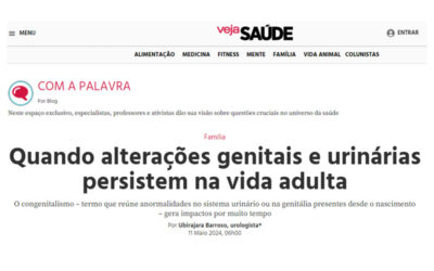 Veja Saúde publica artigo do Dr. Ubirajara Barroso